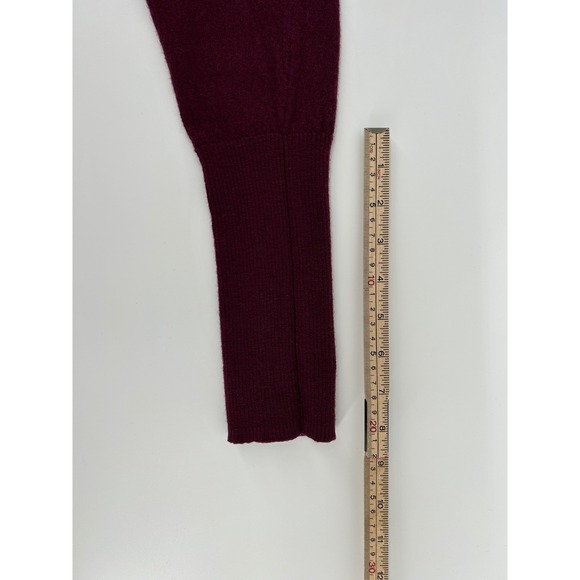 Max Studio Sweater Womens Large 100% Fine Merino Wool Maroon Classic Layer Soft - Picture 7 of 11